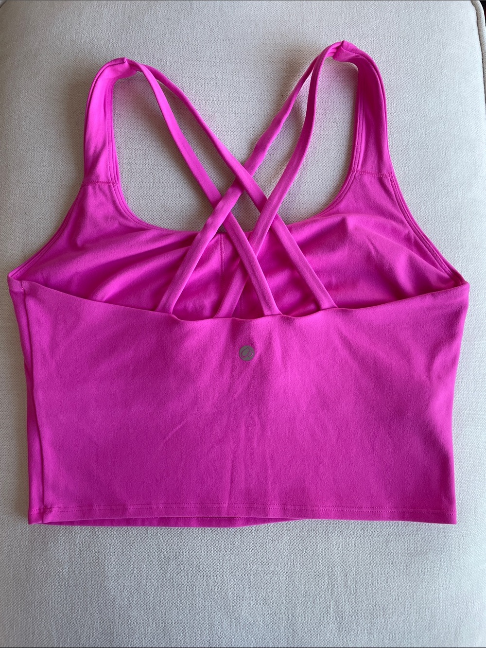 CRZ Yoga Women's Hot Pink Strappy Cropped Sports Bra Top, Medium - Picture 2 of 5